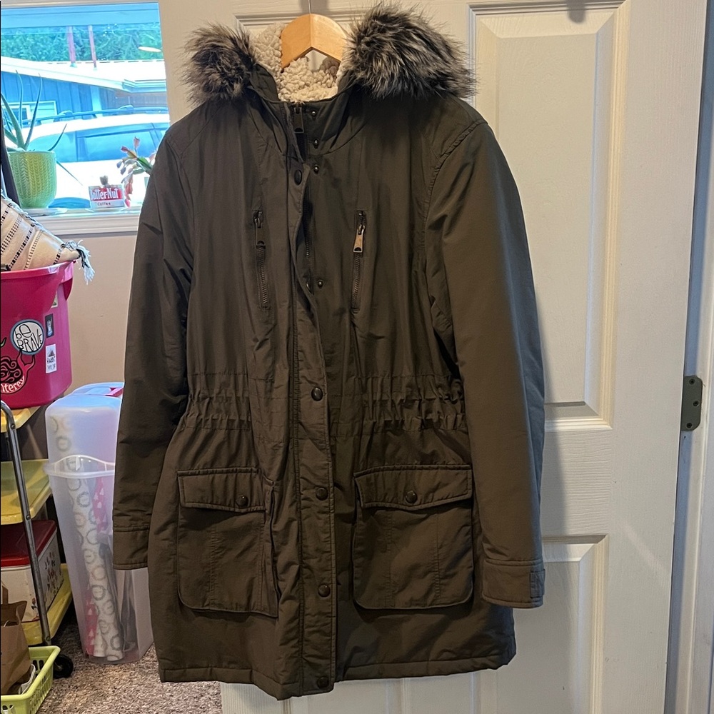 Coat Faux Fur Hood- Winter